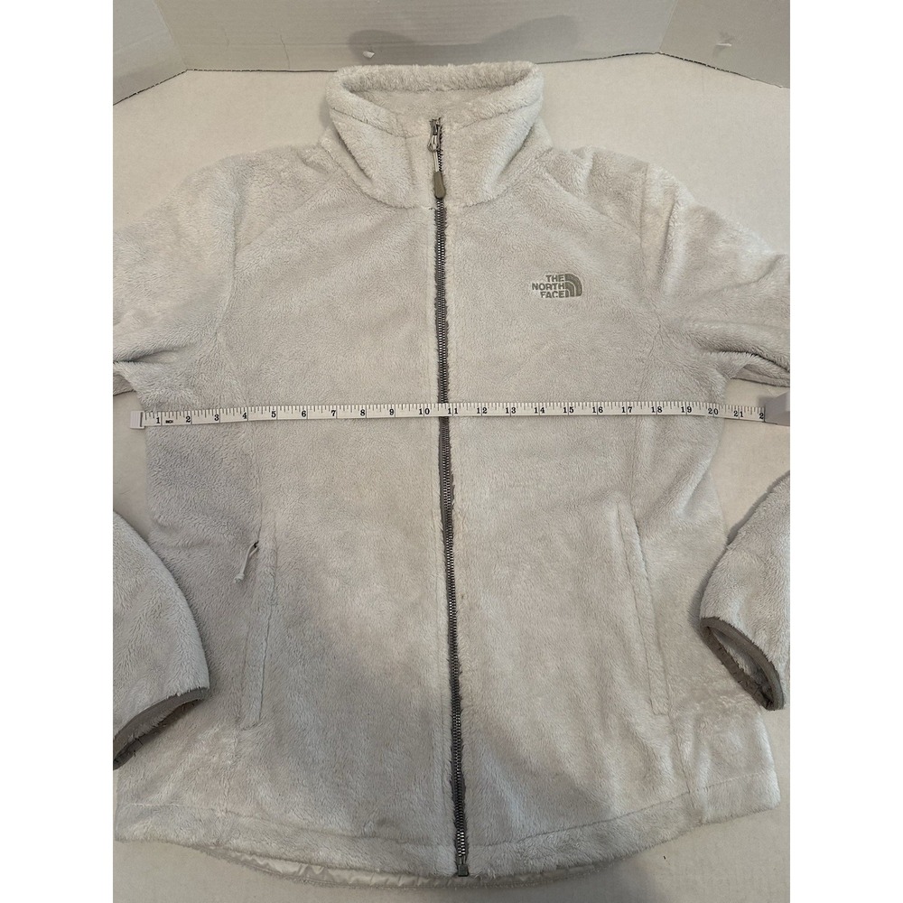 The North Face Osito Jacket White Gray Trim Women's Size Medium - Picture 7 of 16